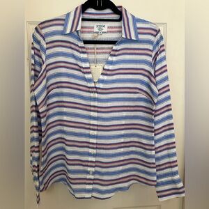 HIHO 100% Linen long sleeve shirt size Medium